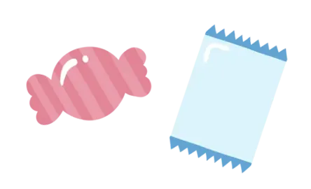 飴玉の包装など